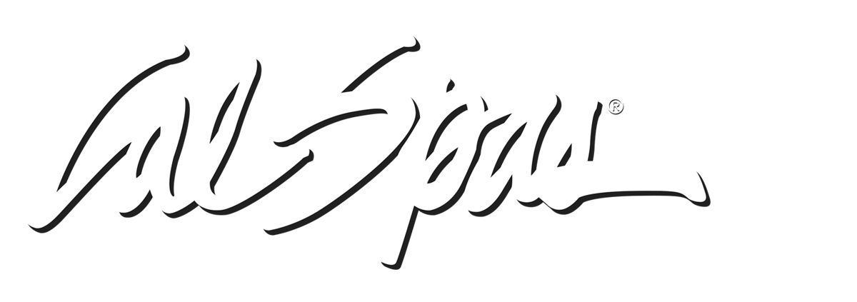Calspas White logo hot tubs spas for sale Los Angeles